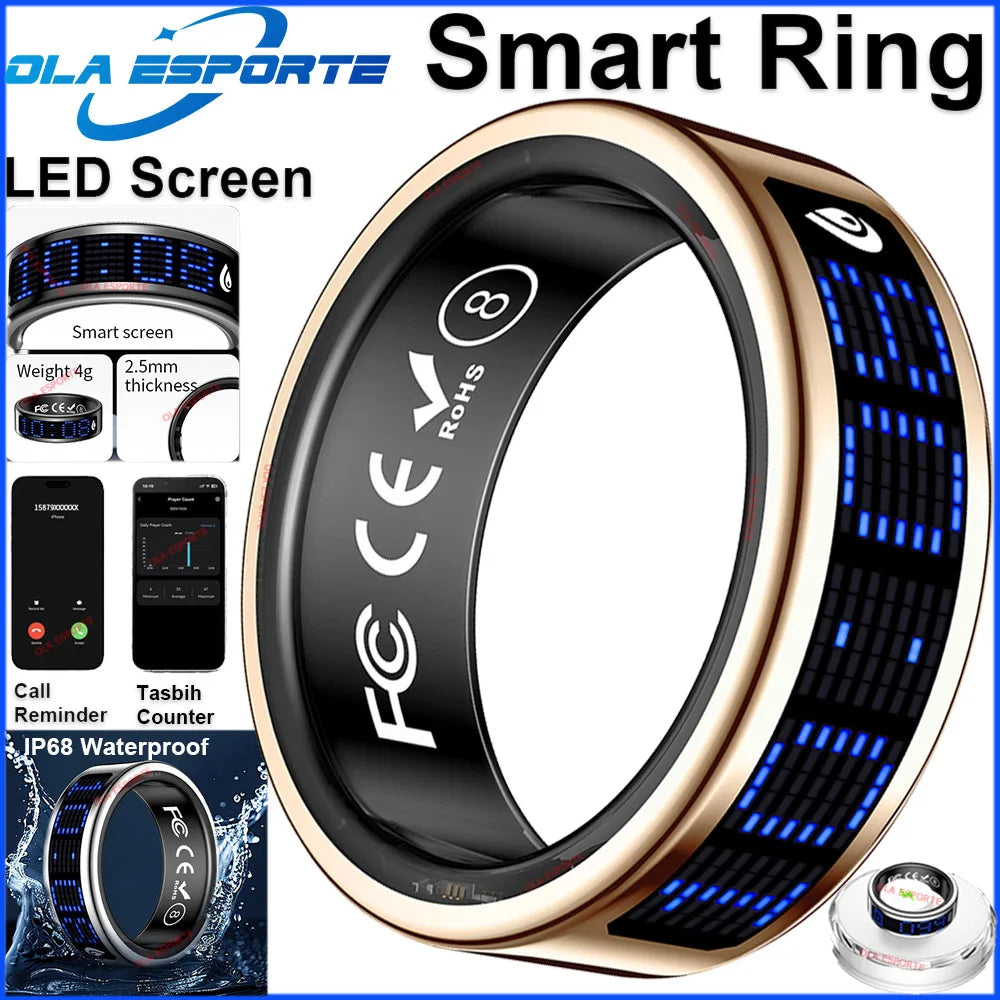 Ola Esporte Smart Ring LED Display Health and Activity Monitor