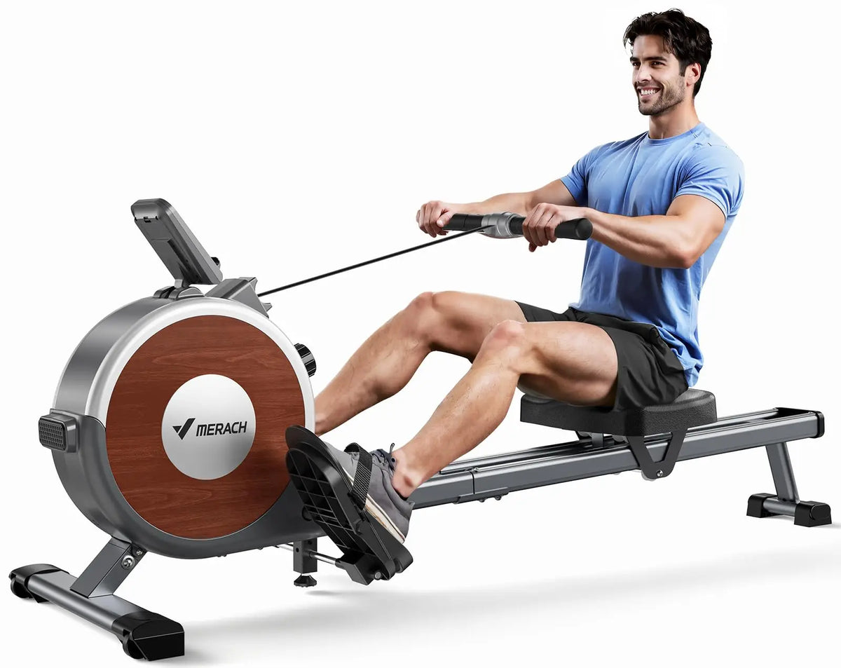 MERACH Magnetic Rowing Machine With Quiet Resistance And Bluetooth Connection