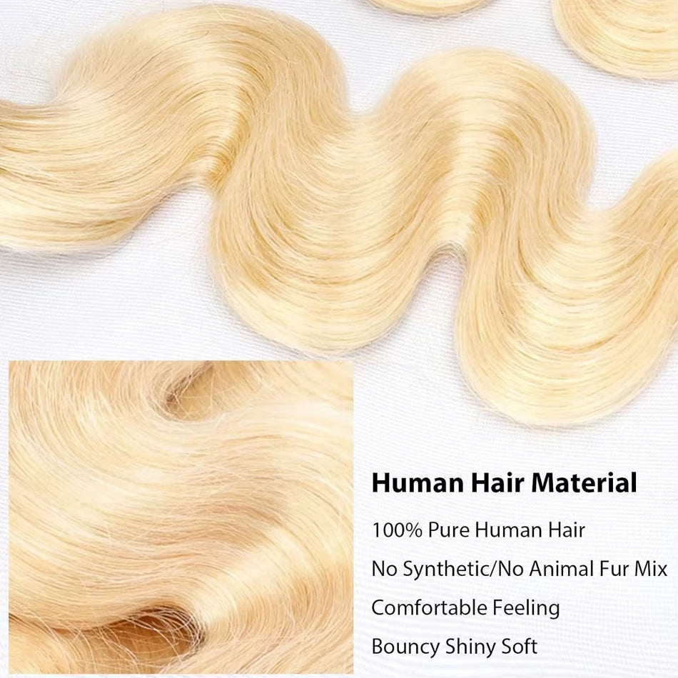 16A Blonde Or 613 Body Wave Human Hair Bundles 100% Unprocessed Brazilian Remy Hair 30 40 Inch raw hair bundles Weave Extension