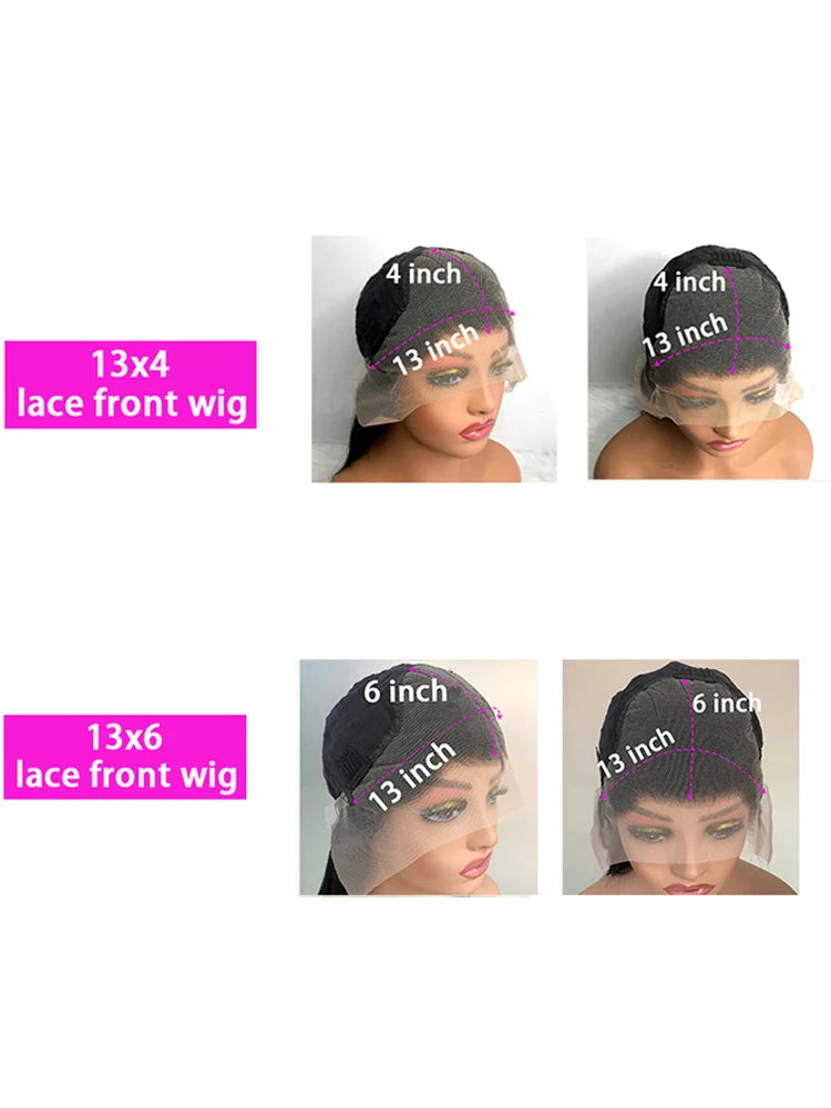40 46 Inch Bone Straight Lace Frontal Wig 13x4hd Human Hair Wigs 13x6 Hd 200% Density Long Straight Transparent Lace Frontal Wig