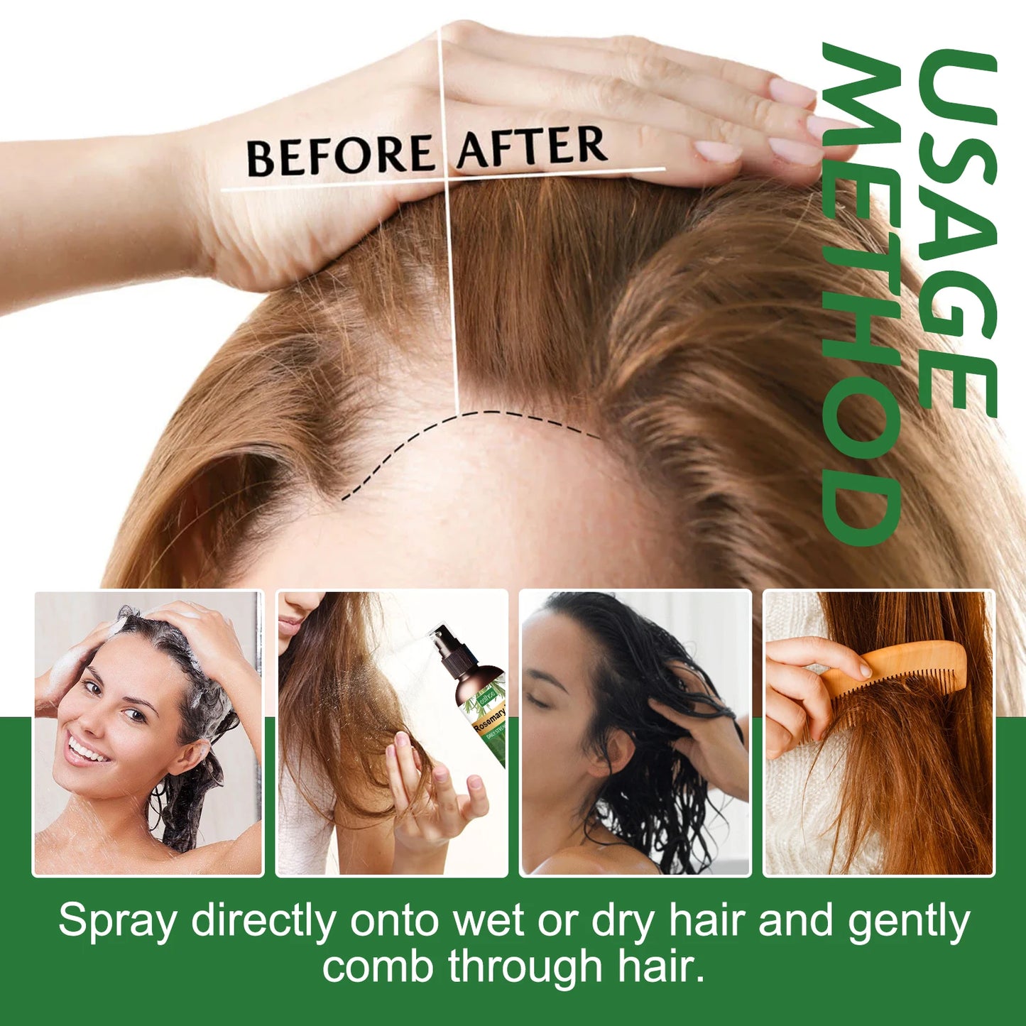 EELHOE 30ml Rosemary Hair Growth Essential Oil Pure Natural Nourishing Repair Hair Damage Strengthening Hair Root Long-term Care
