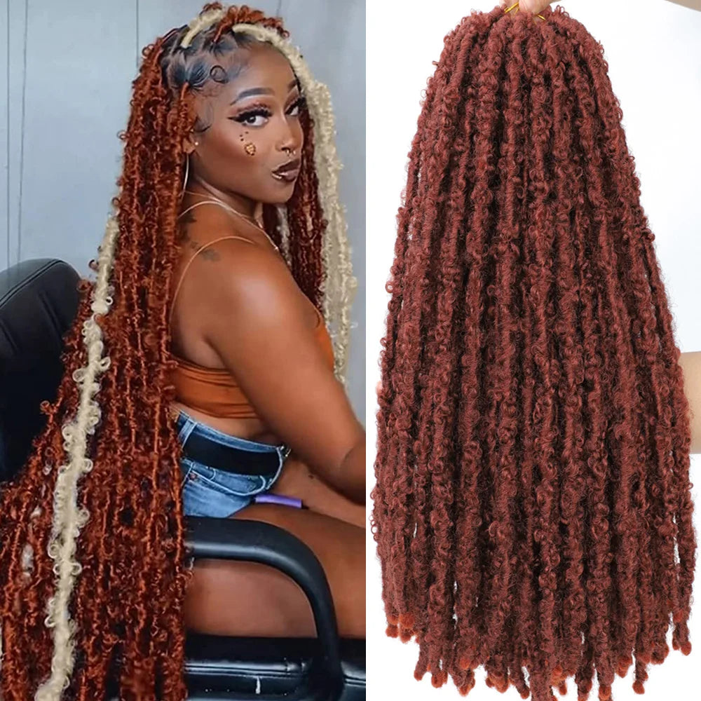 UPJO Butterfly Locs Crochet Hair Distressed Faux Locs Braiding Extensions