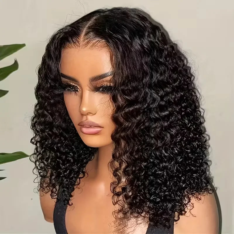 Deep Wave 4x4 5x5 Short Bob Wigs Human Hair Natural Color Brazilian Water Wave Curly 13x4 13x6 Hd Lace Front Wigs Pre Plucked