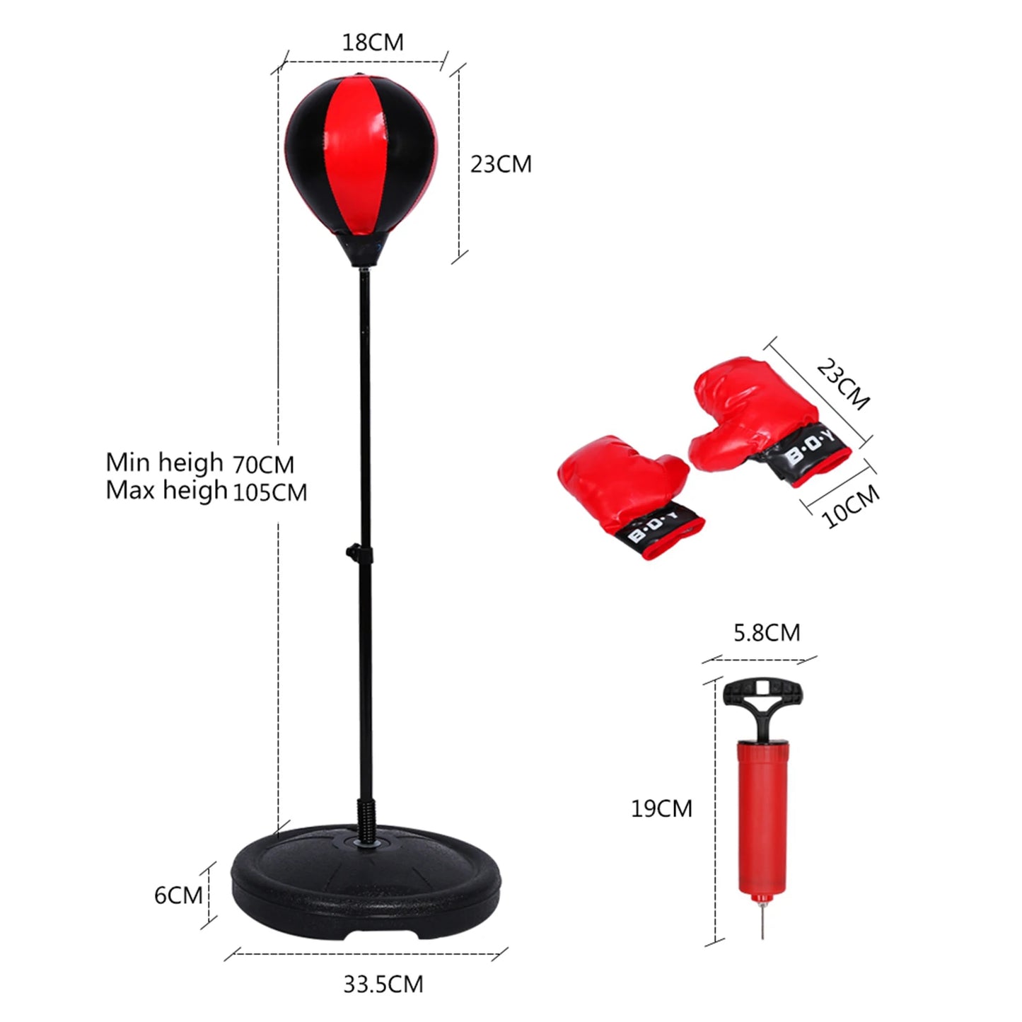 Kids Boxing Ball Adjustable Height Kids Punching Ball Bag Speed Boxing Sports Set Fighting Game With Gloves