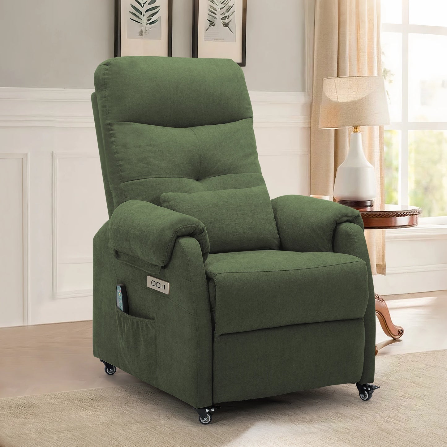 Korser Power Small Recliner Chair for Small Spaces with Wheels and USB Ports for Living Room,Bedroom,Office