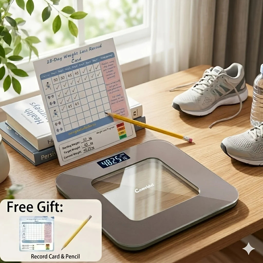 Digital Bathroom Scale, Body Weight Scale, High Precision, Large LCD Display, Max 180kg, Home Weighing Machine