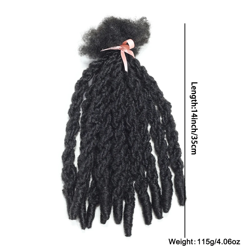 12 Strands Double Twisting Synthetic Locs Black 14 Inch Knotless Twist Hair Braids Soft Synthetic Crochet Hair