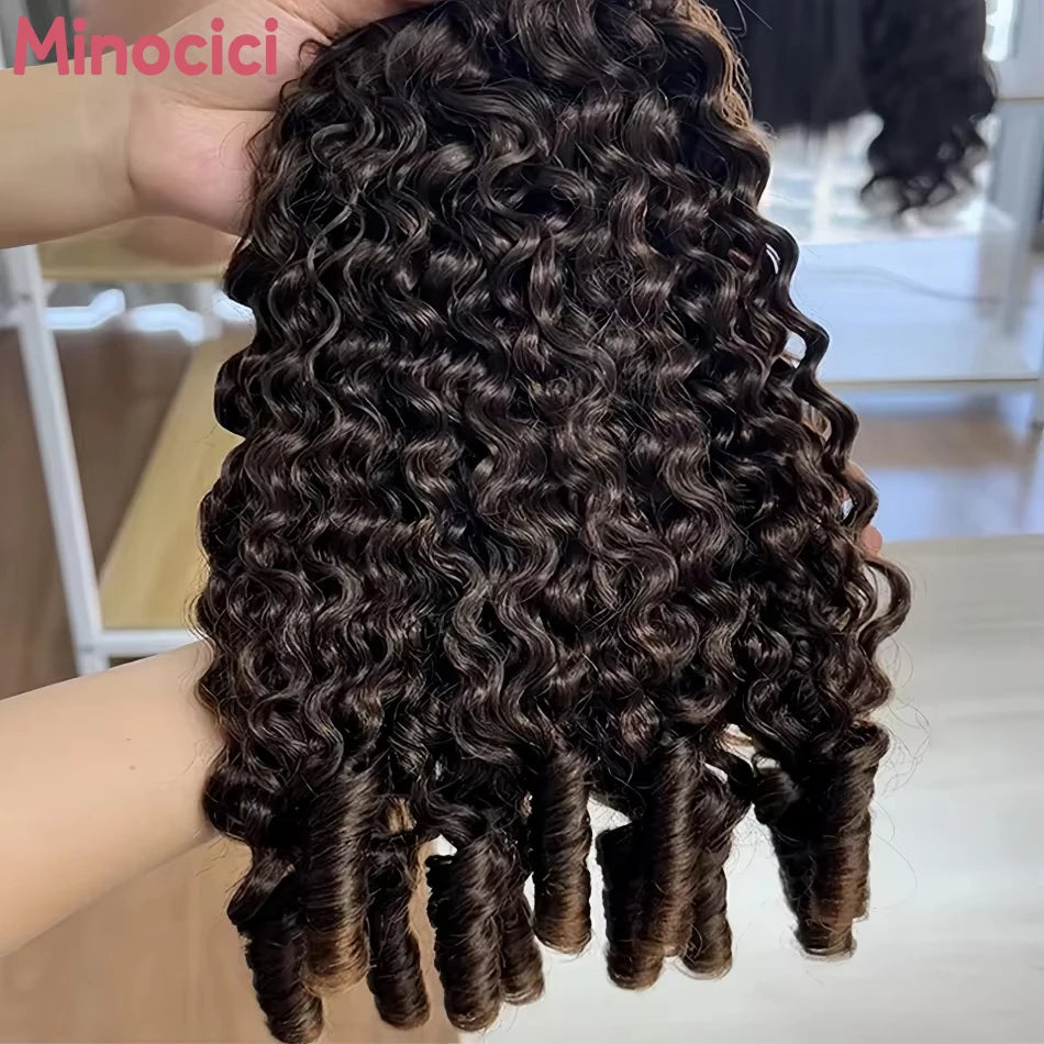 32Inch Burmese Curly Hair Bundles 12A Burmese Virgin Raw Human Hair Bundles Unprocessed Weaving Water Wave Curly Hair Extensions