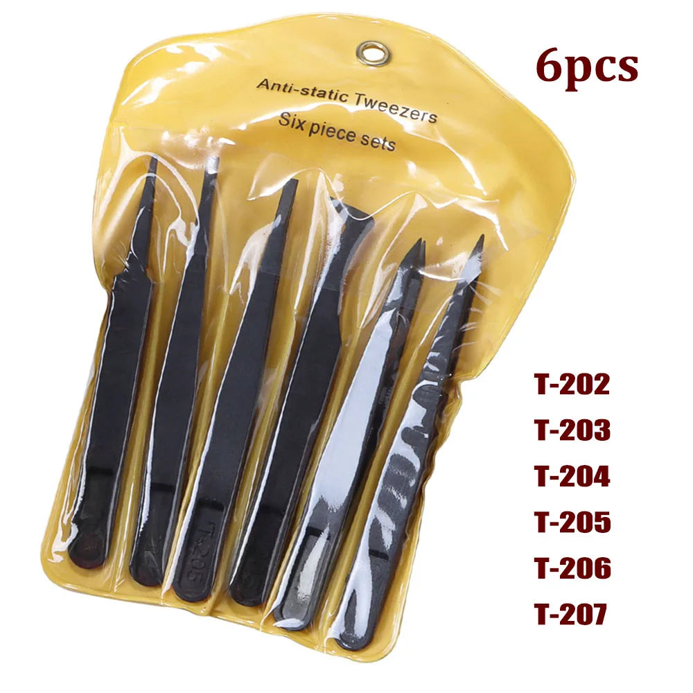 Watch Accessories Carbon Fiber Tweezers Watch Repair Tools Black Anti-static Plastic Tweezer Watch Trimmer Tools for Watchmaker