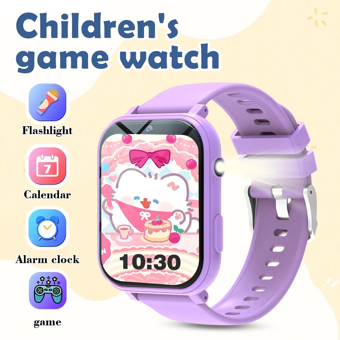 Smart Watch 18 Games Camera Waterproof Flashlight Sleep Monitoring For Birthday Holiday Gift Boy Girl Children