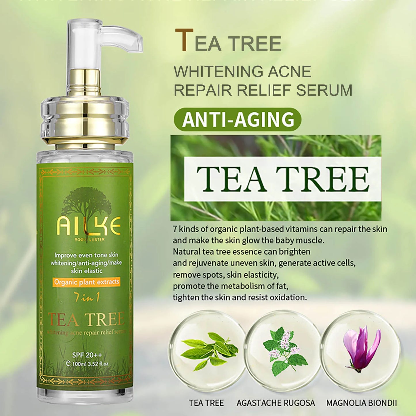 AILKE Skin Glowing Face Serum, Even Toning With Glutathione, Vitamin A,C,E 100ml, Clean Skin, Improves Dull Skin