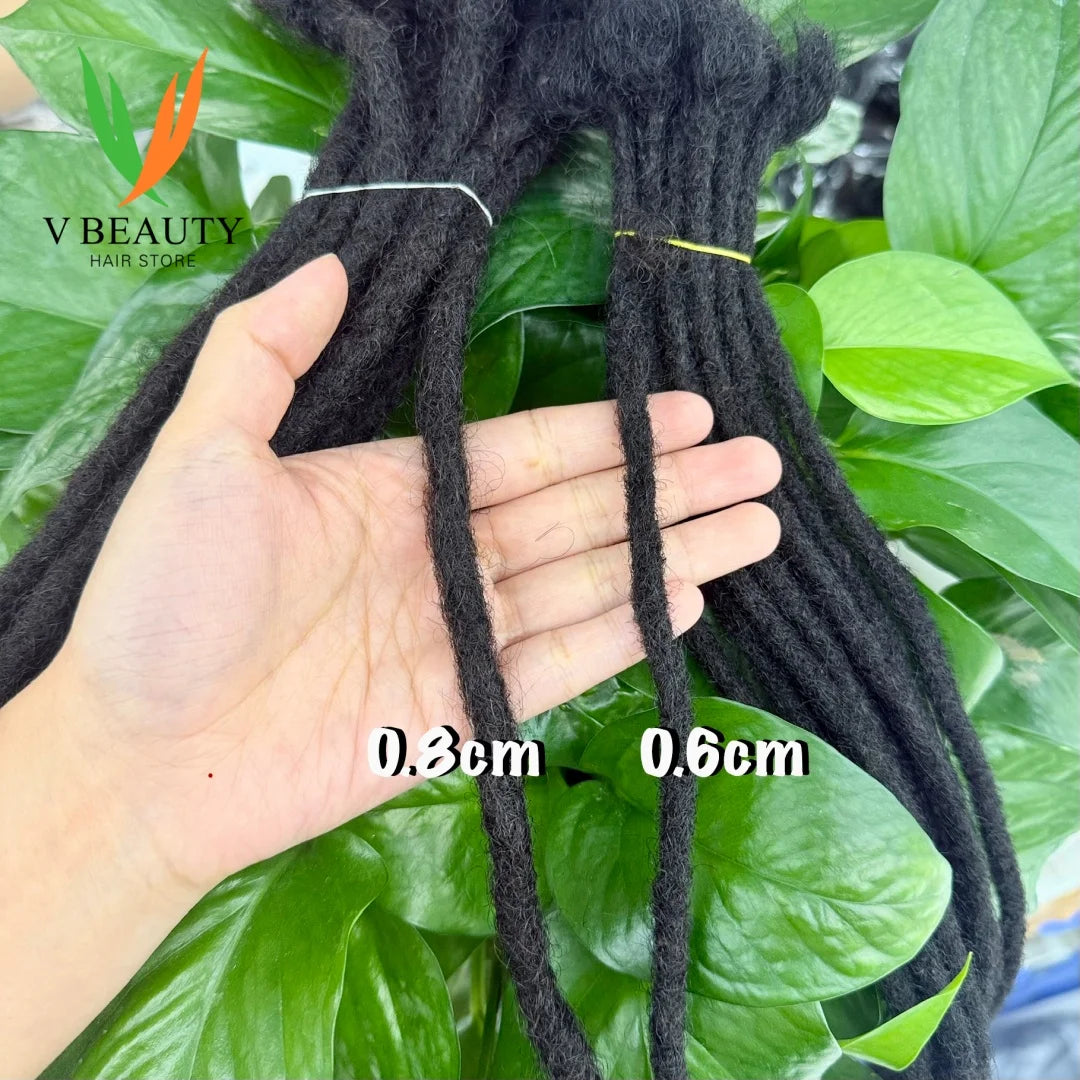 NABI Handmade Human Hair Dreadlock Crochet Extensions for Braids