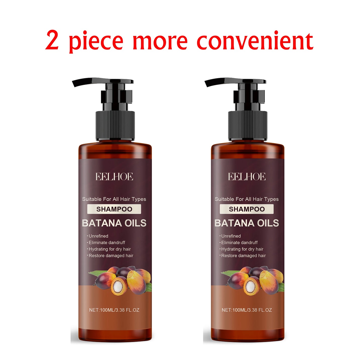 EELHOE 100ml Batana Oils Shampoo Strengthening Lasting Effect Easy Coloring Nourish Scalp Non-irritating Cover Gray White Hair
