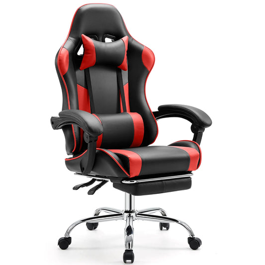 JHK Ergonomic Racing Gaming Chair PU Leather With Headrest Lumbar Support