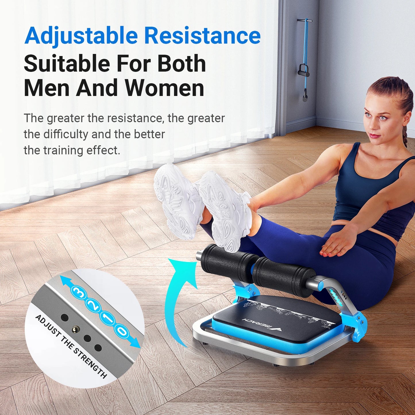 MERACH Ab Machine For Stomach Workout With Adjustable Resistance