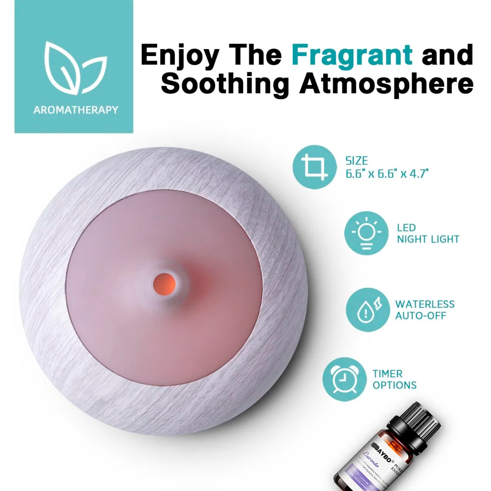 Miflame Essential Oil Humidifier Aromatherapy Diffuser With Lights