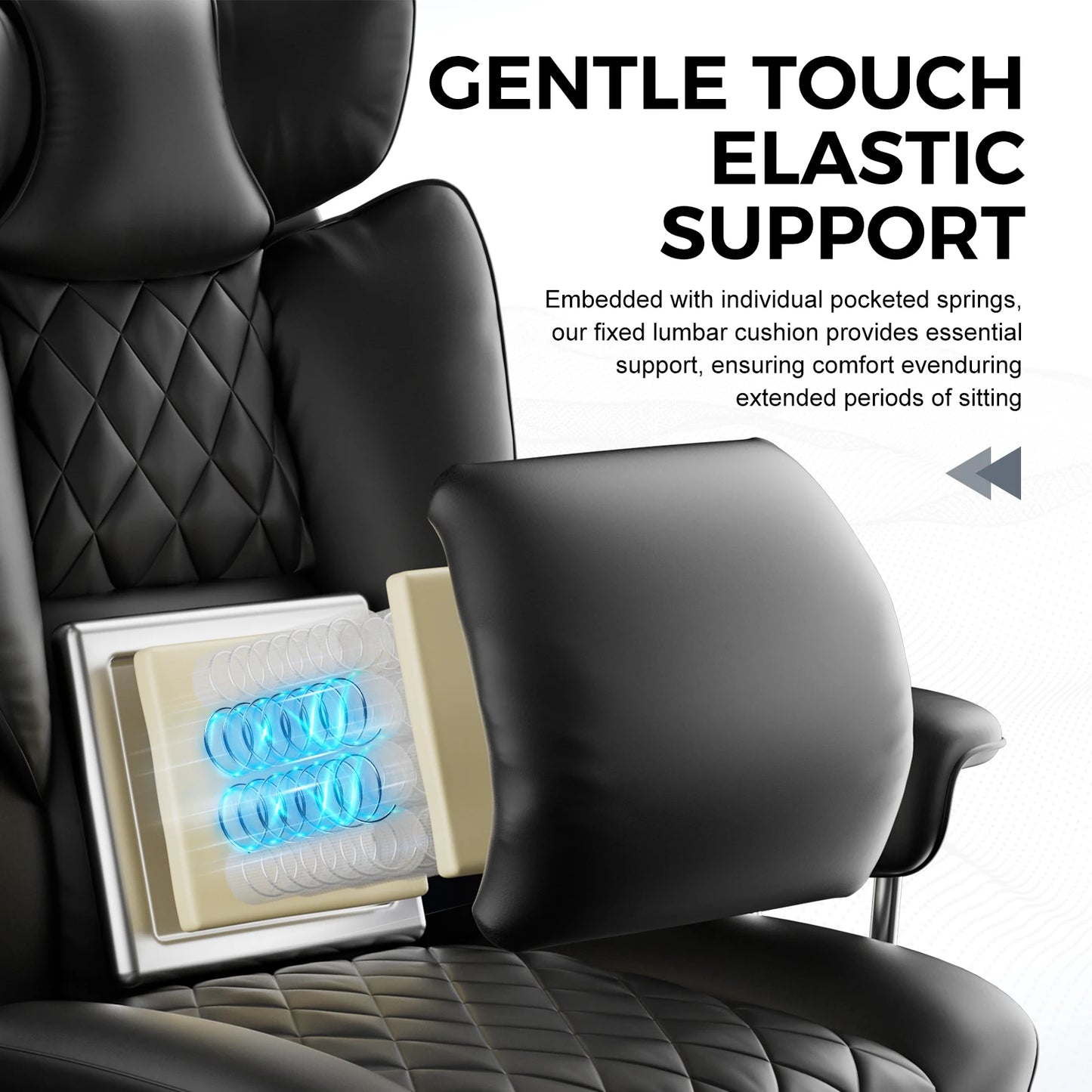 COMHOMA Ergonomic Office Chair With Footrest Pocket Spring Lumbar Support