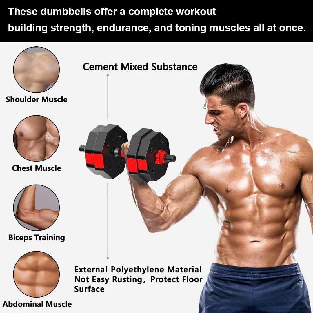 Adjustable Dumbbell To Barbell Set For Home Gym Strength Training