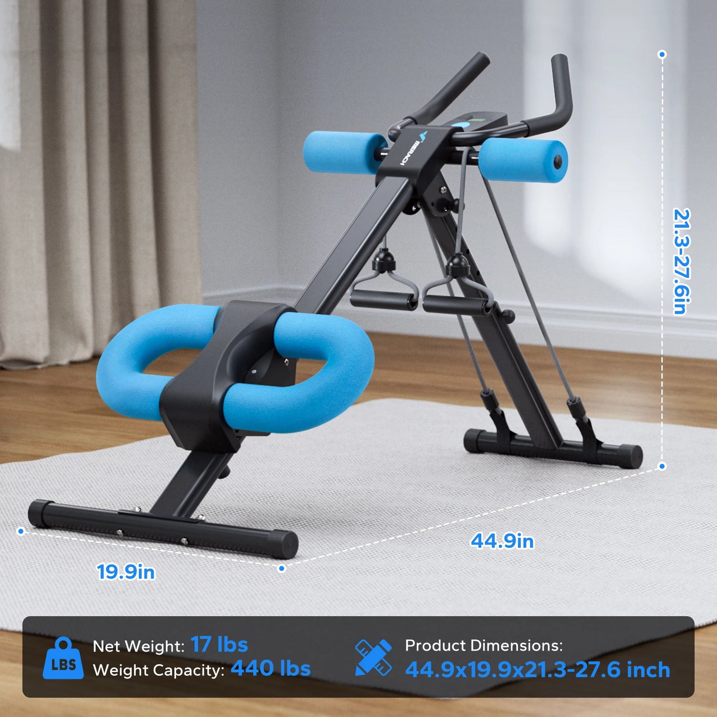 MERACH Ab Machine Adjustable Trainer Foldable Core Exercise System