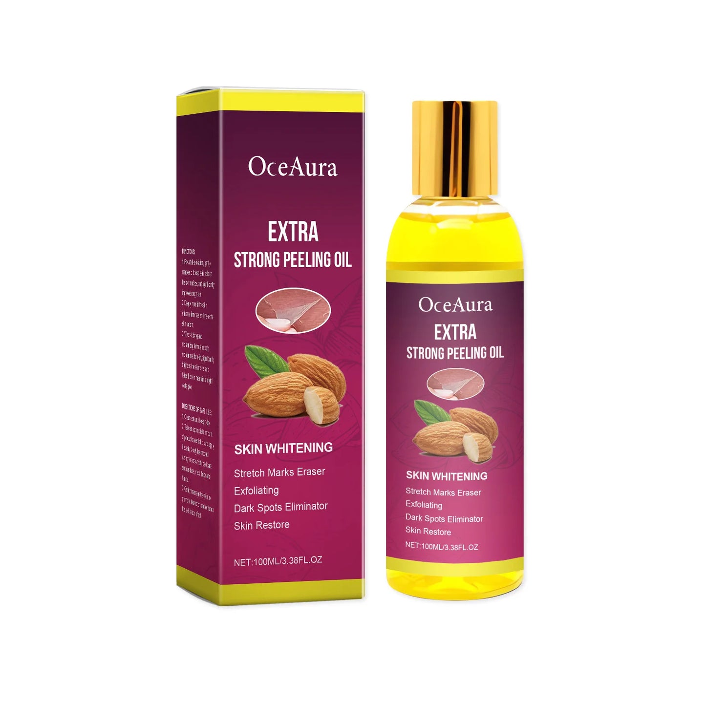 Oceaura 100ml Body Exfoliating Oil for Legs Arms & Hands Moisturizes Brightens & Removes Dark Dead Skin Yellow Peeling Effect