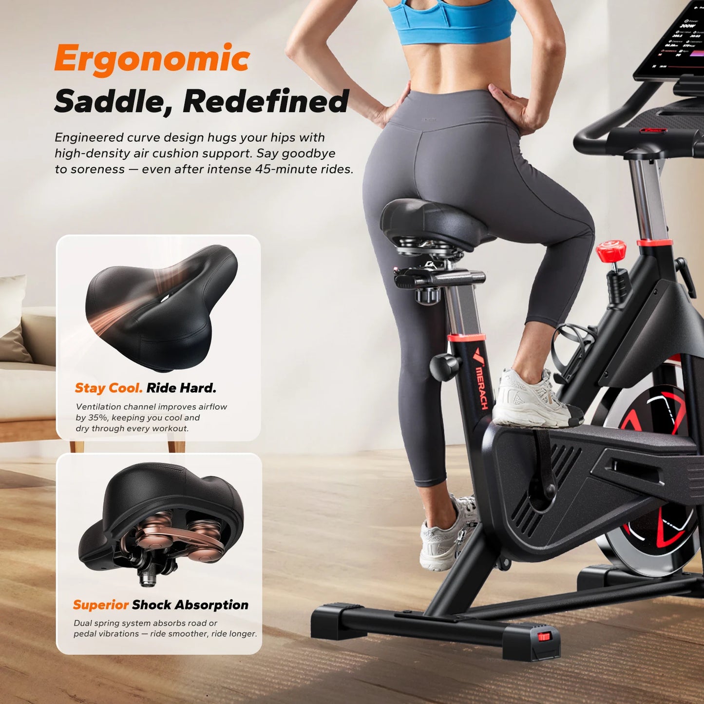 MERACH S38 Indoor Cycling Bike With Bluetooth App Connectivity
