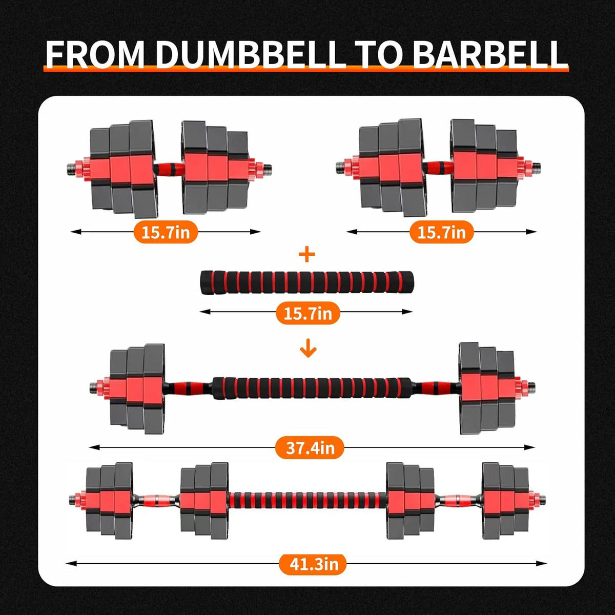 Adjustable Dumbbell To Barbell Set For Home Gym Strength Training
