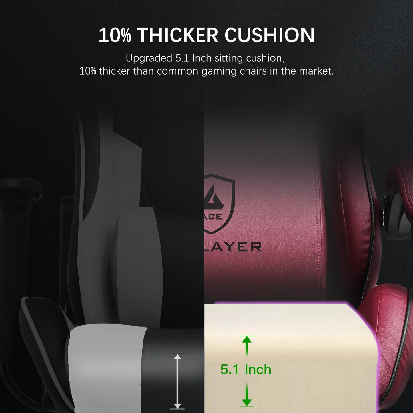 GTPLAYER Ergonomic Faux Leather Gaming Chair With Built In Speakers And Footrest