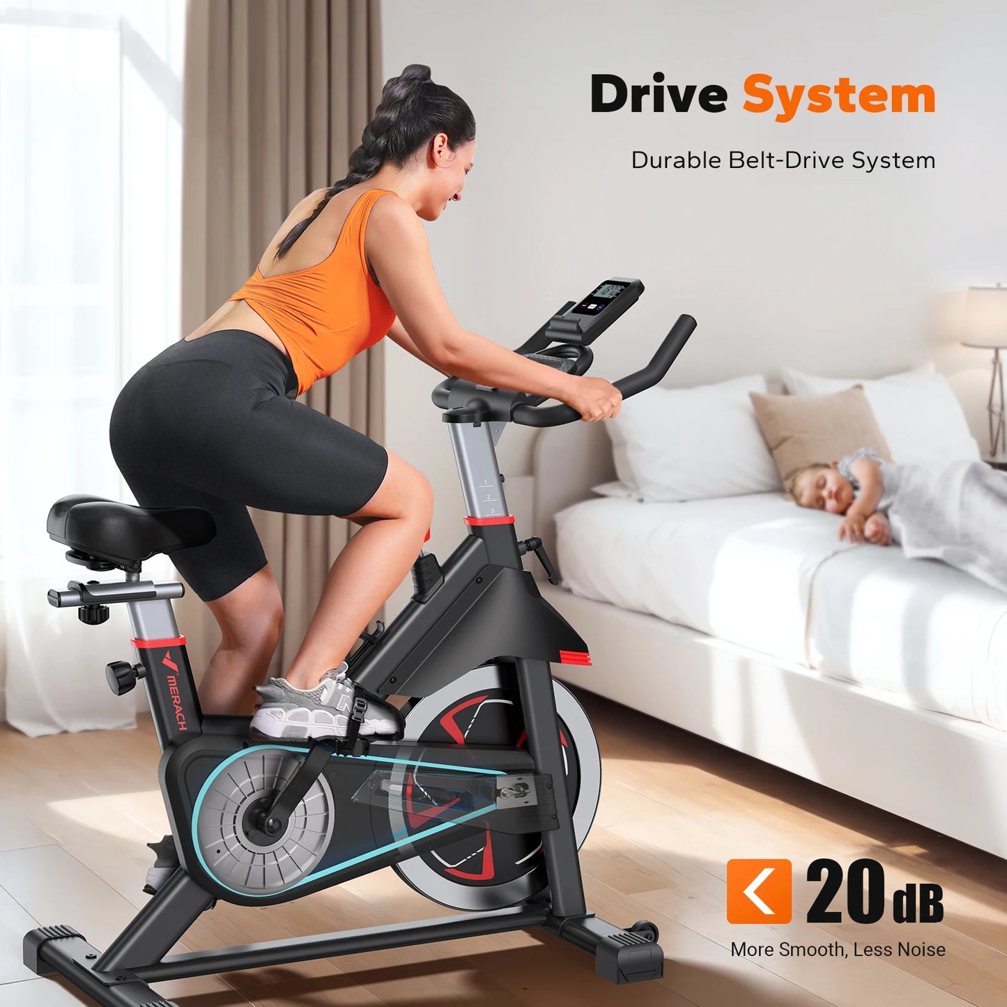 MERACH S38 Indoor Cycling Bike With Bluetooth App Connectivity