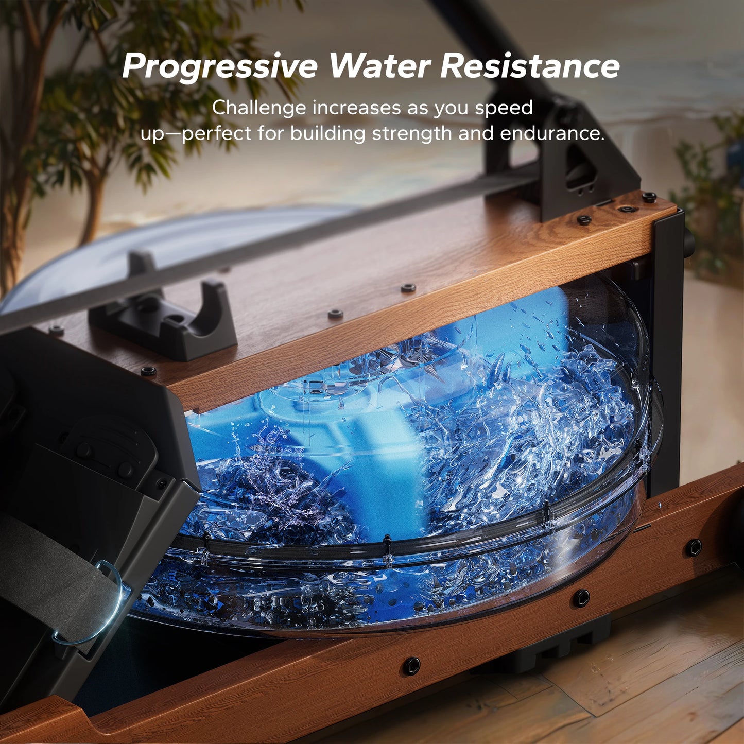 MERACH Water Rowing Machine For Home Foldable 400 Lb Capacity