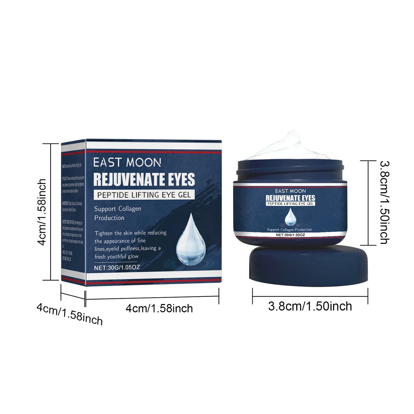 30g Peptide Eye Care Cream Rejuvenating Moisturizing Anti-aging Fade Fine Lines Tightening Brightening Enhance Skin Elasticity