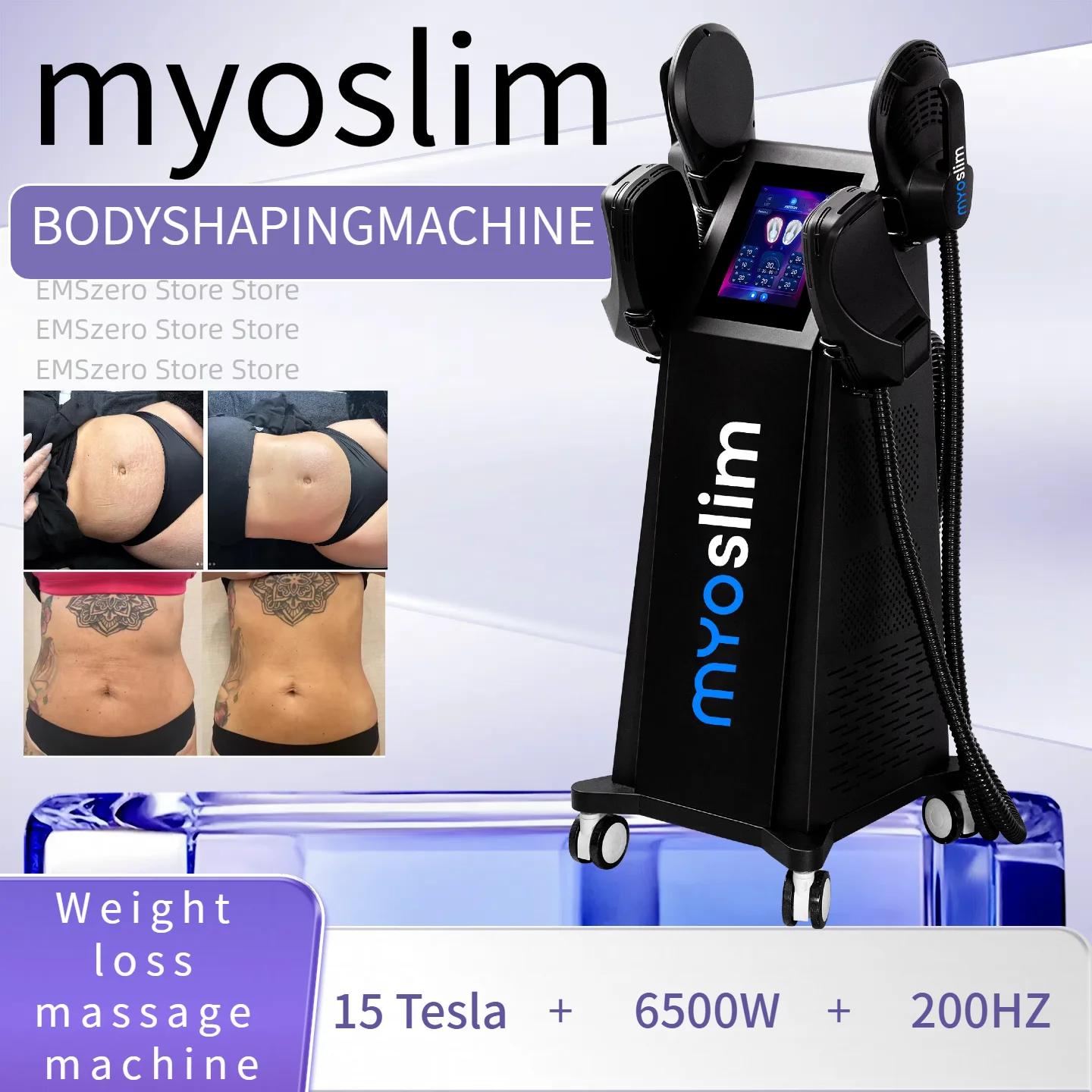 RF Electromagnetic Muscle Stimulator Pro Ultra 6500W for Body Sculpt