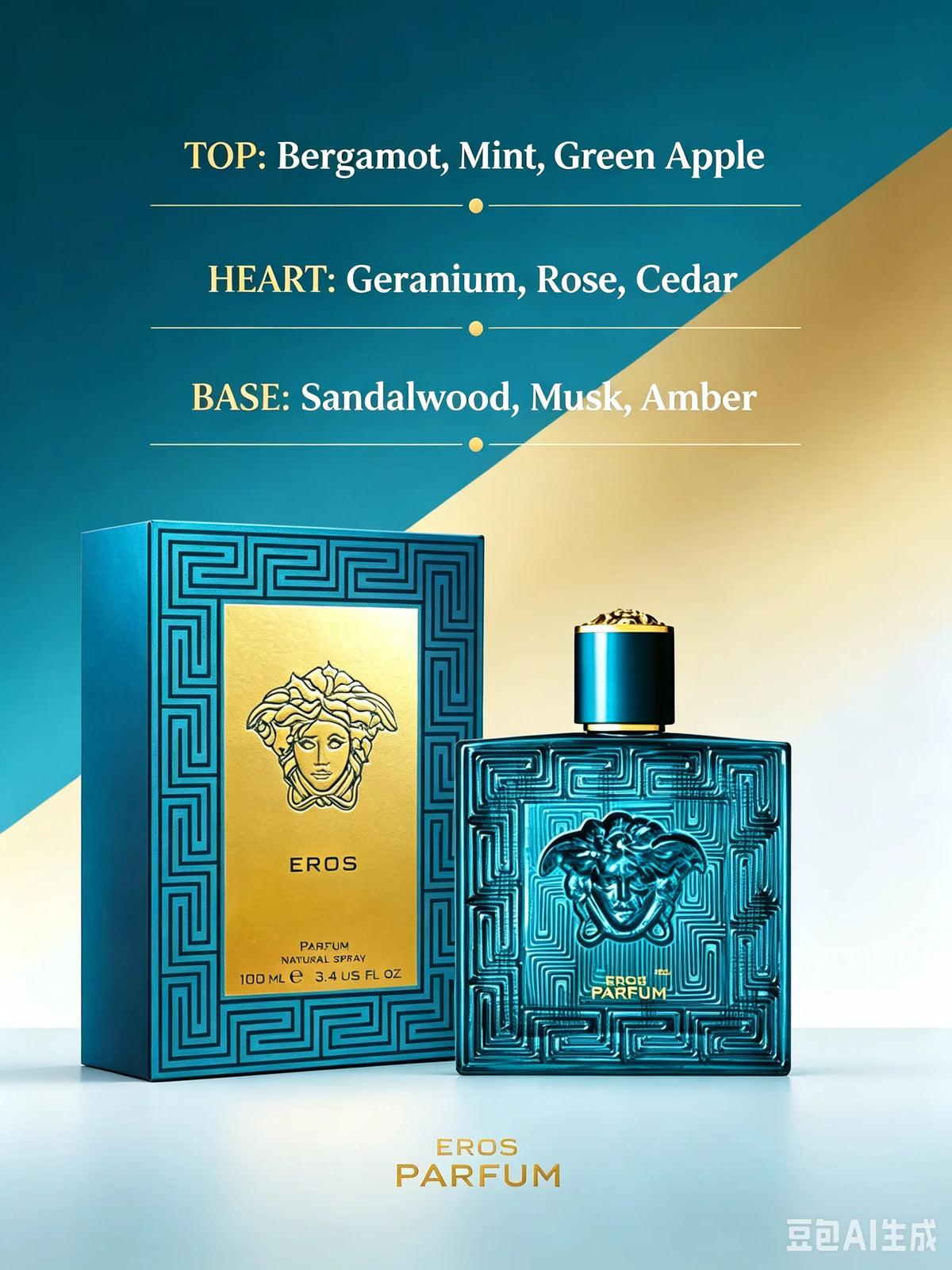 Versace Eros Pour Homme Woody Aromatic Long Lasting Men's Fragrance