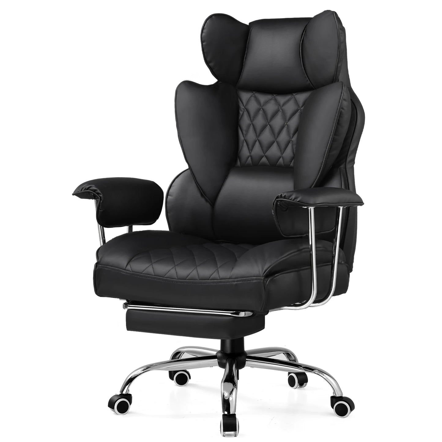 COMHOMA Ergonomic Office Chair With Footrest Pocket Spring Lumbar Support