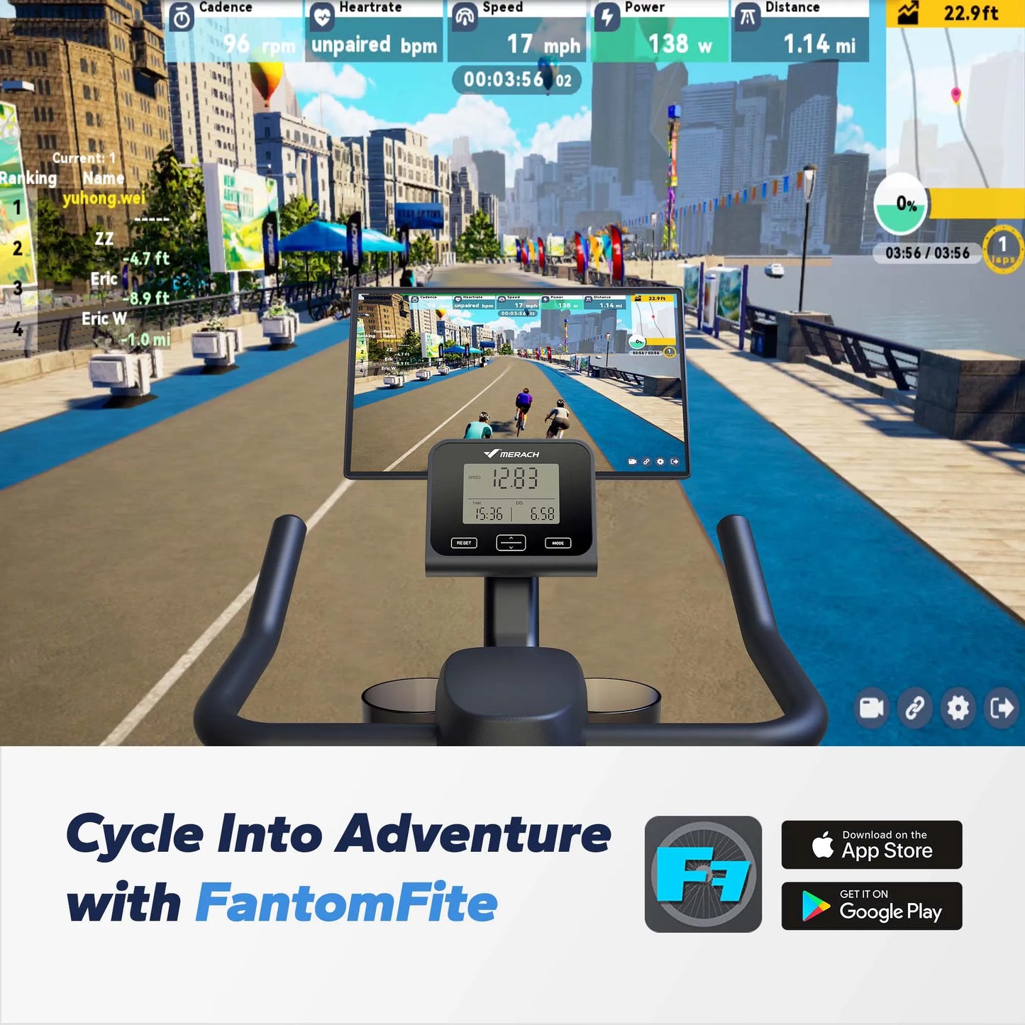 Merach S36 Magnetic Indoor Exercise Bike With App Connectivity