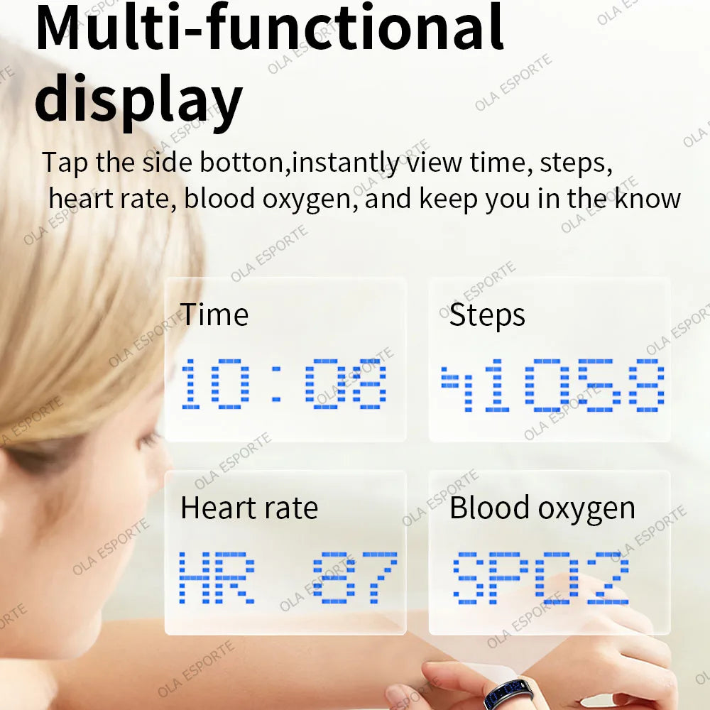 Ola Esporte Smart Ring LED Display Health and Activity Monitor