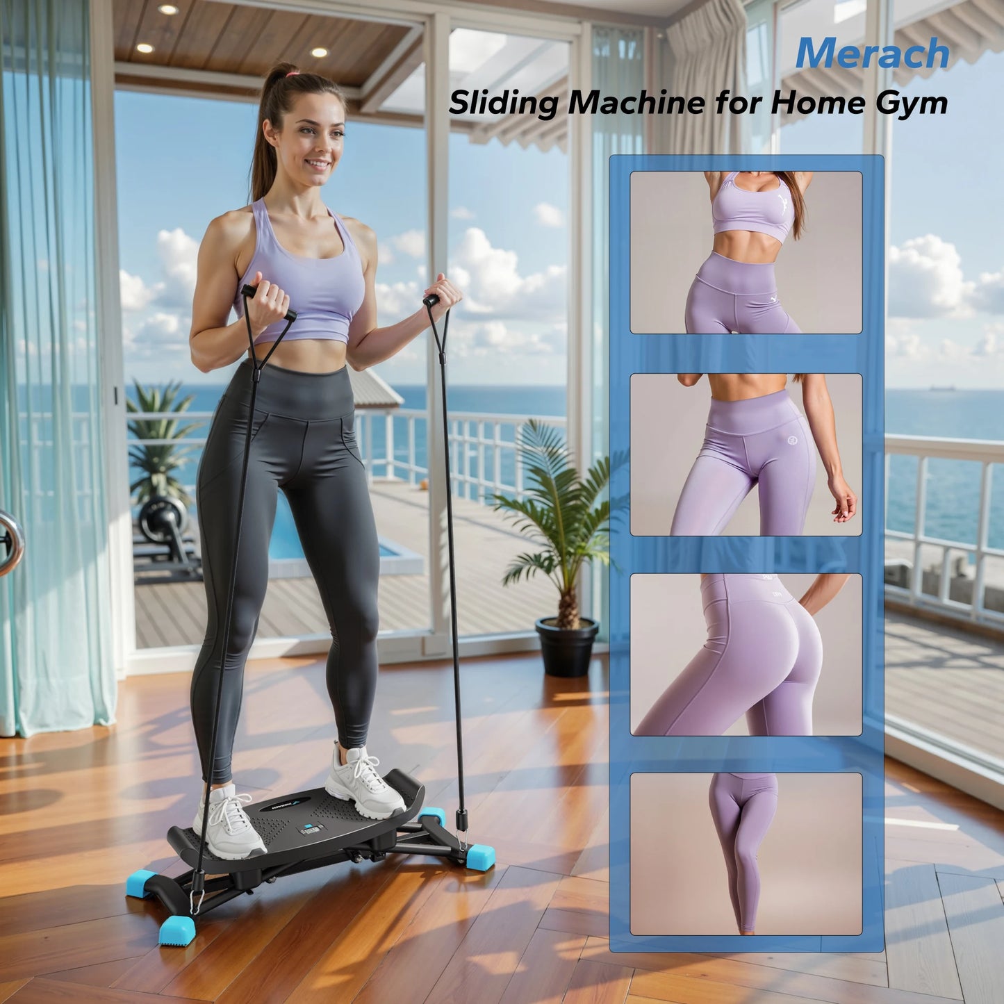 MERACH Ski Machine Full Body Cardio Trainer For Home Fitness