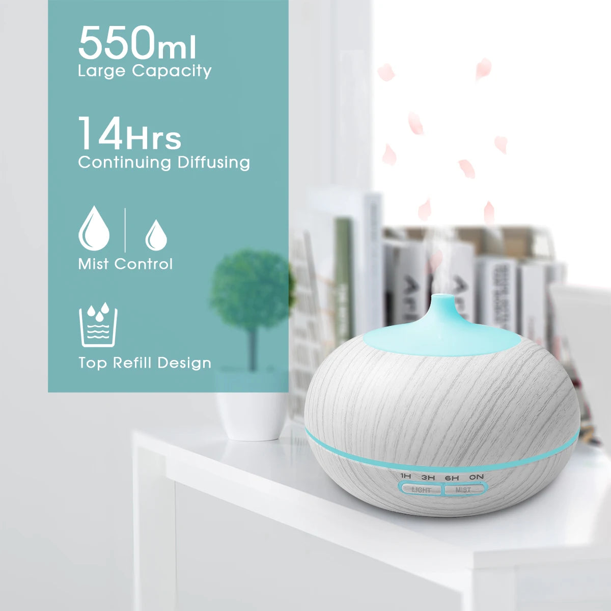 Miflame Essential Oil Humidifier Aromatherapy Diffuser With Lights