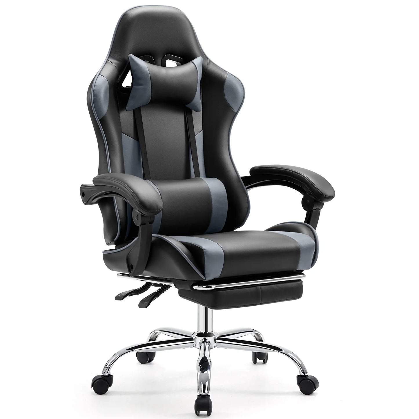 JHK Ergonomic Racing Gaming Chair PU Leather With Headrest Lumbar Support