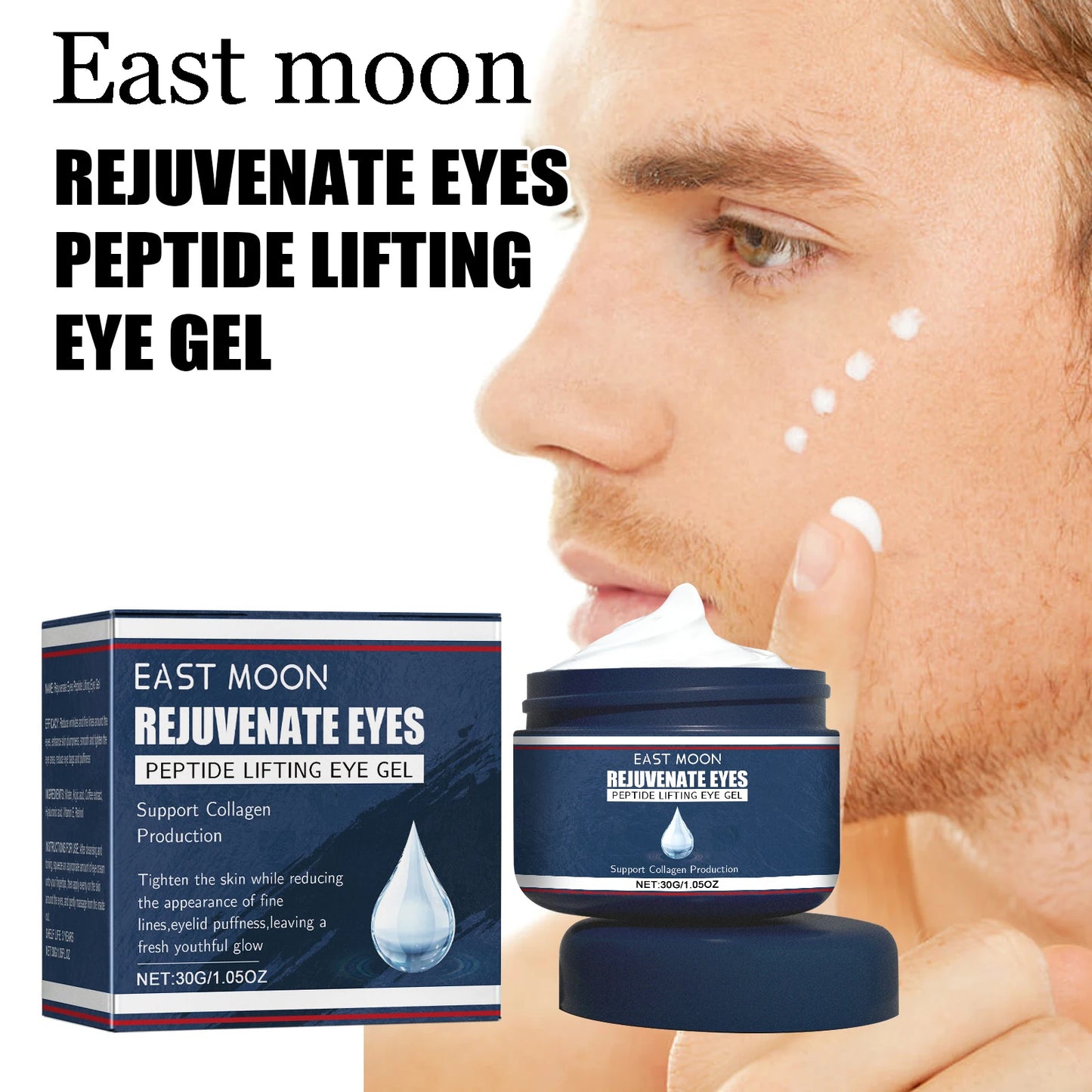 30g Peptide Eye Care Cream Rejuvenating Moisturizing Anti-aging Fade Fine Lines Tightening Brightening Enhance Skin Elasticity
