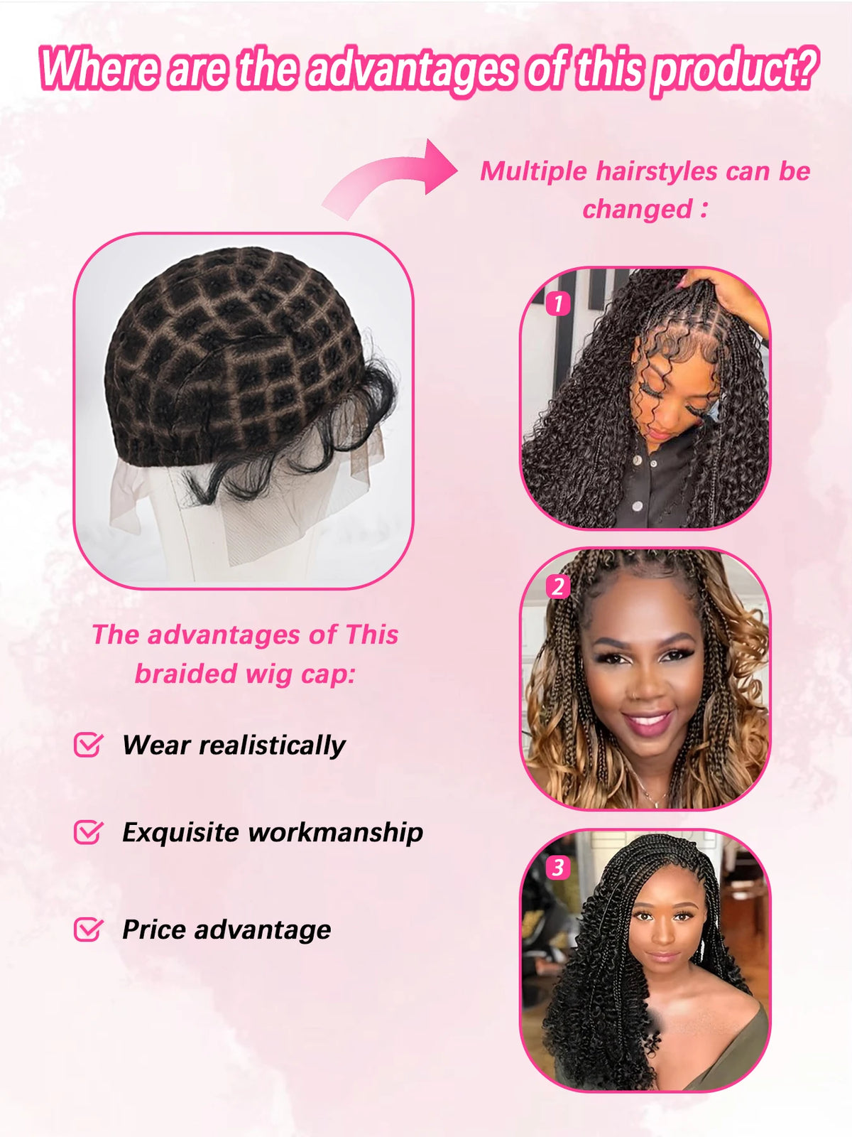 Premium Nylon Wig Cap  for Women ，DIY Weaving，Breathable & Comfortable，Double Full Lace Crochet Wig Cap with Baby Hair