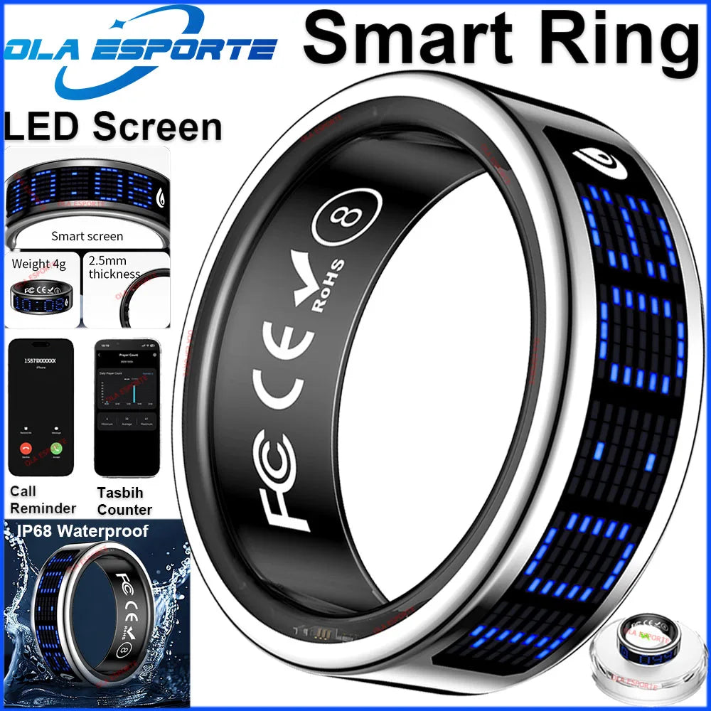 Ola Esporte Smart Ring LED Display Health and Activity Monitor