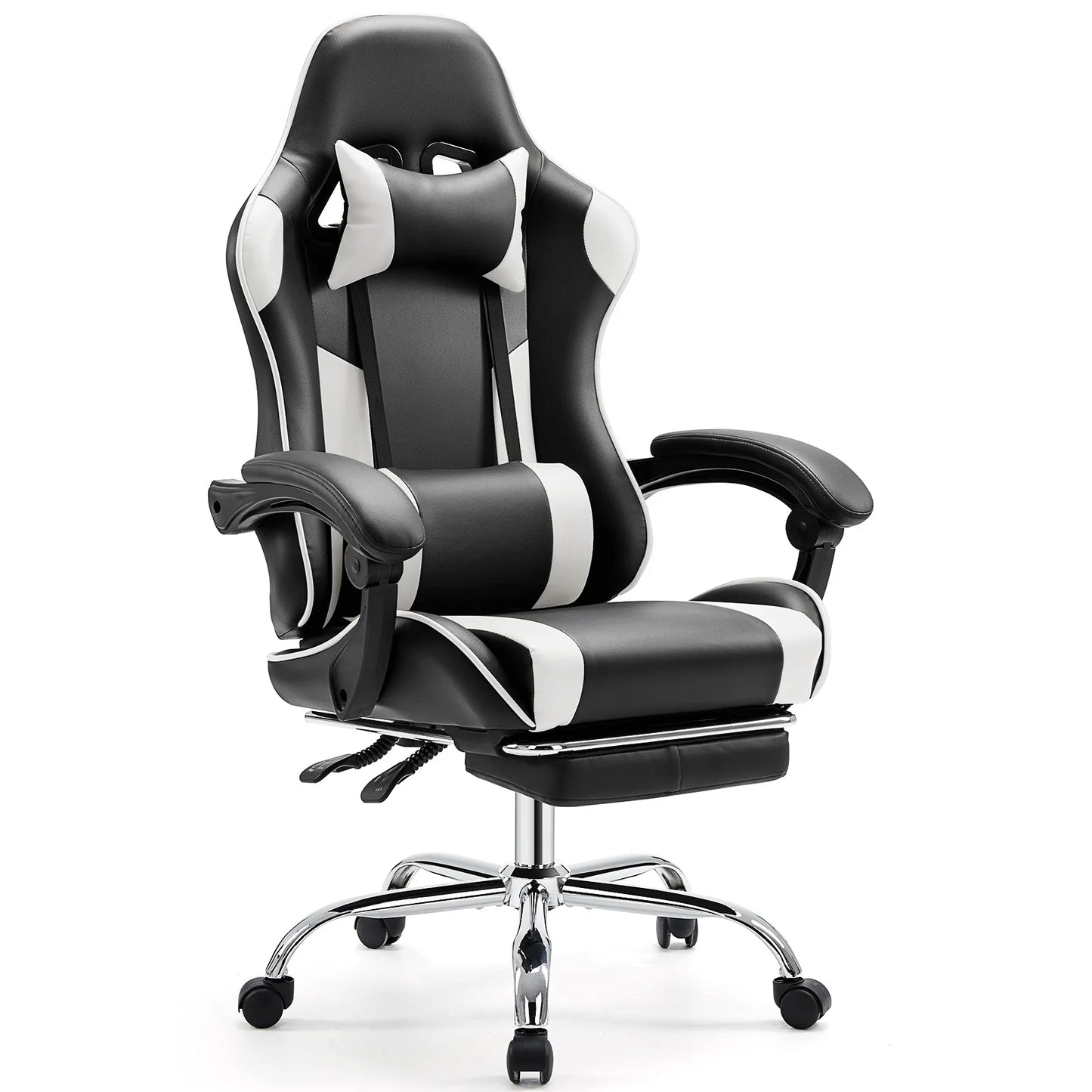 JHK Ergonomic Racing Gaming Chair PU Leather With Headrest Lumbar Support