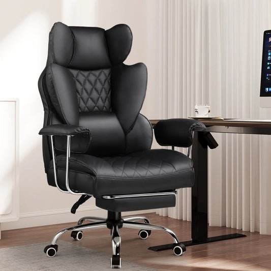 COMHOMA Ergonomic Office Chair With Footrest Pocket Spring Lumbar Support