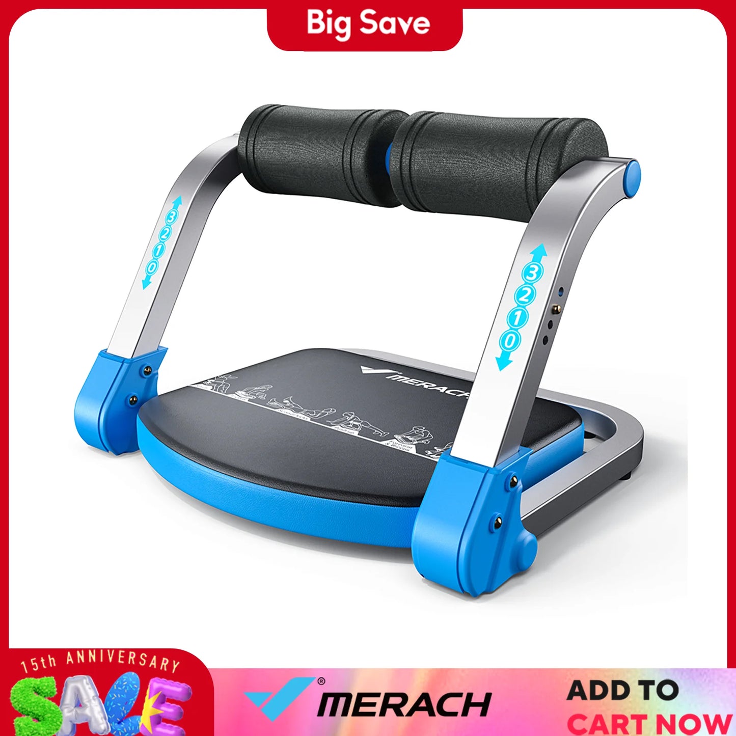 MERACH Ab Machine For Stomach Workout With Adjustable Resistance