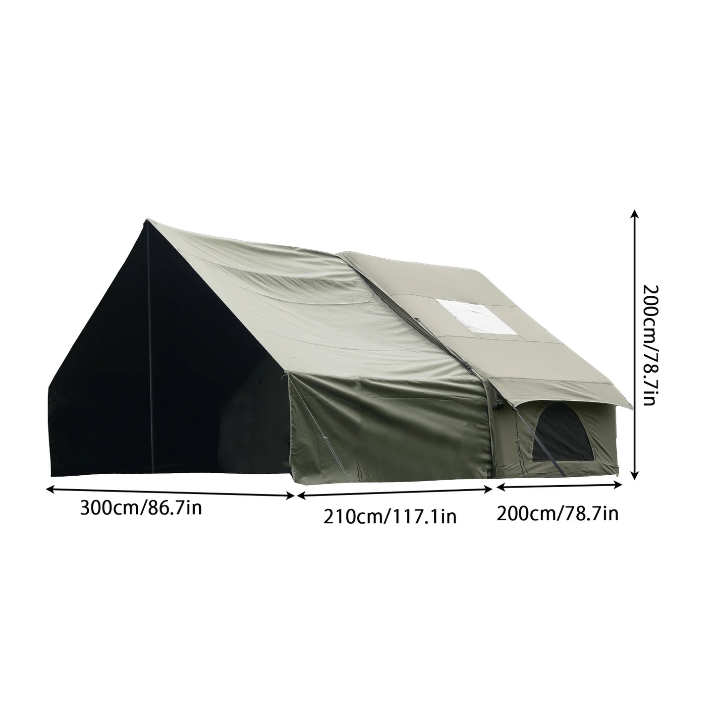 PAKICETUS Large Inflatable Camping Tent with Skylight, Quick Air-Flow & Breathable Mesh Design, Summer Glamping Hot Tents for Ca