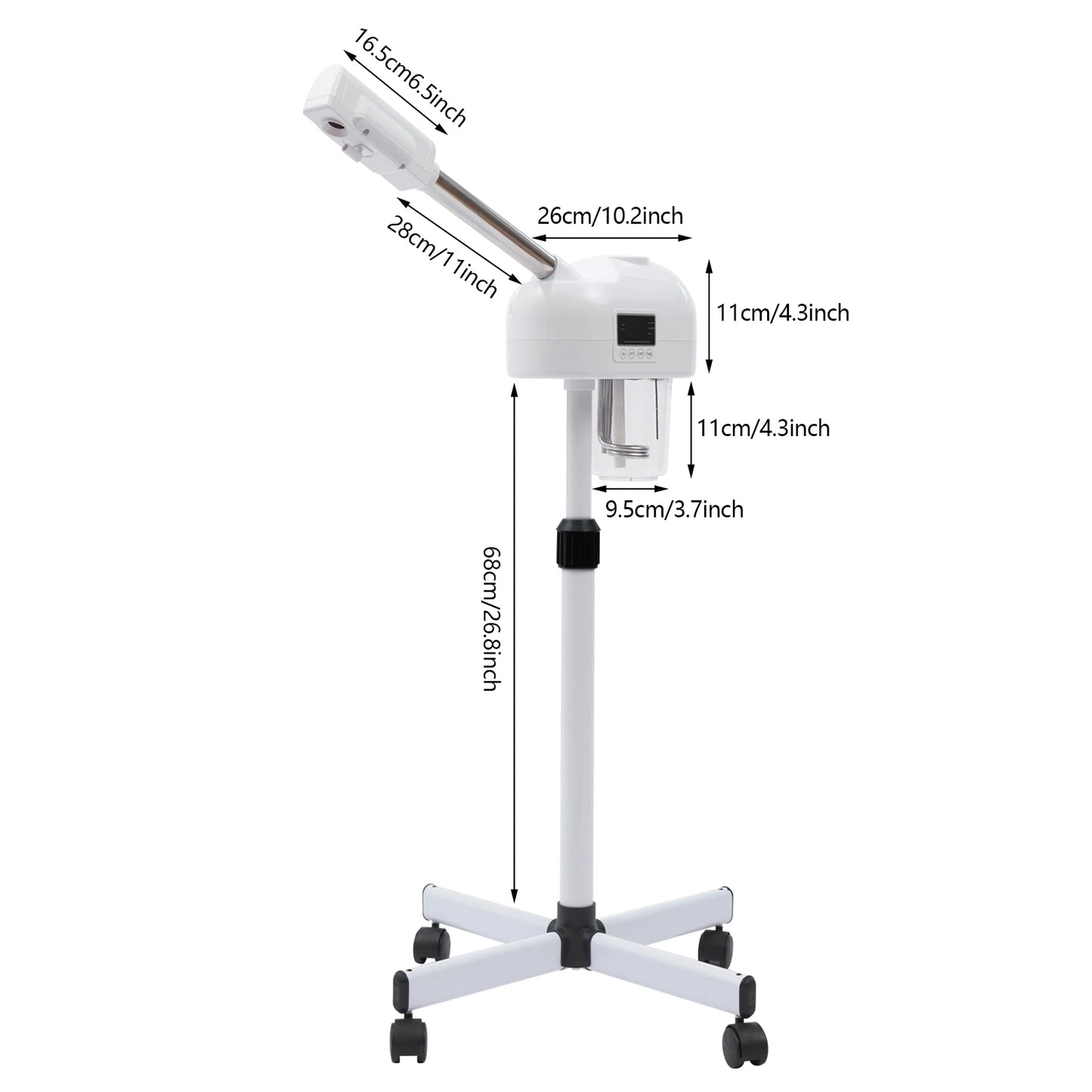 360° Adjustable Standing Facial Steamer,SPA Grade Ozone Steam Machine with PTC Heating - Deep Hydration & Pore Cleansing