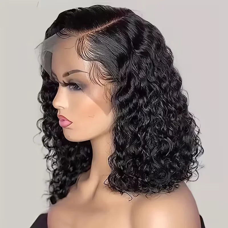 Deep Wave 4x4 5x5 Short Bob Wigs Human Hair Natural Color Brazilian Water Wave Curly 13x4 13x6 Hd Lace Front Wigs Pre Plucked