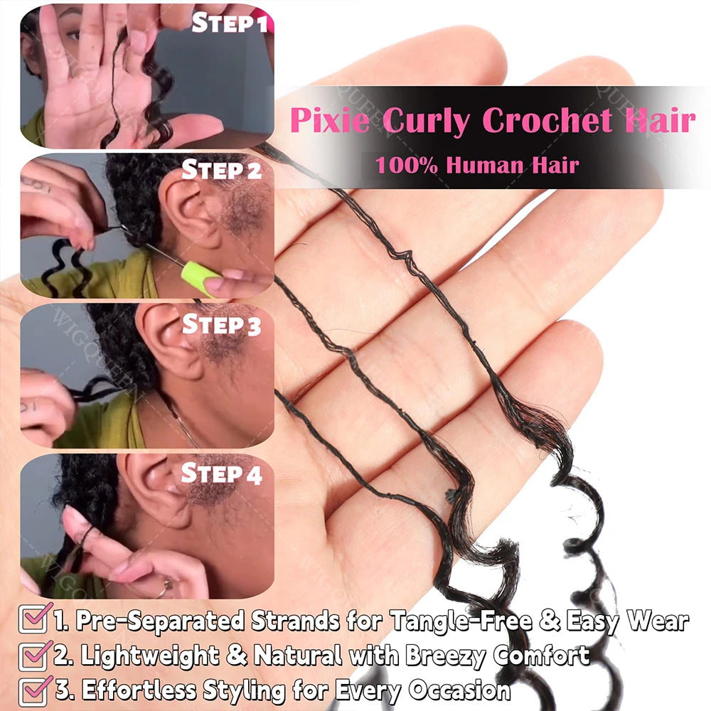 Wig Queen Human Hair Curly Crochet Bulk Extensions For Braiding