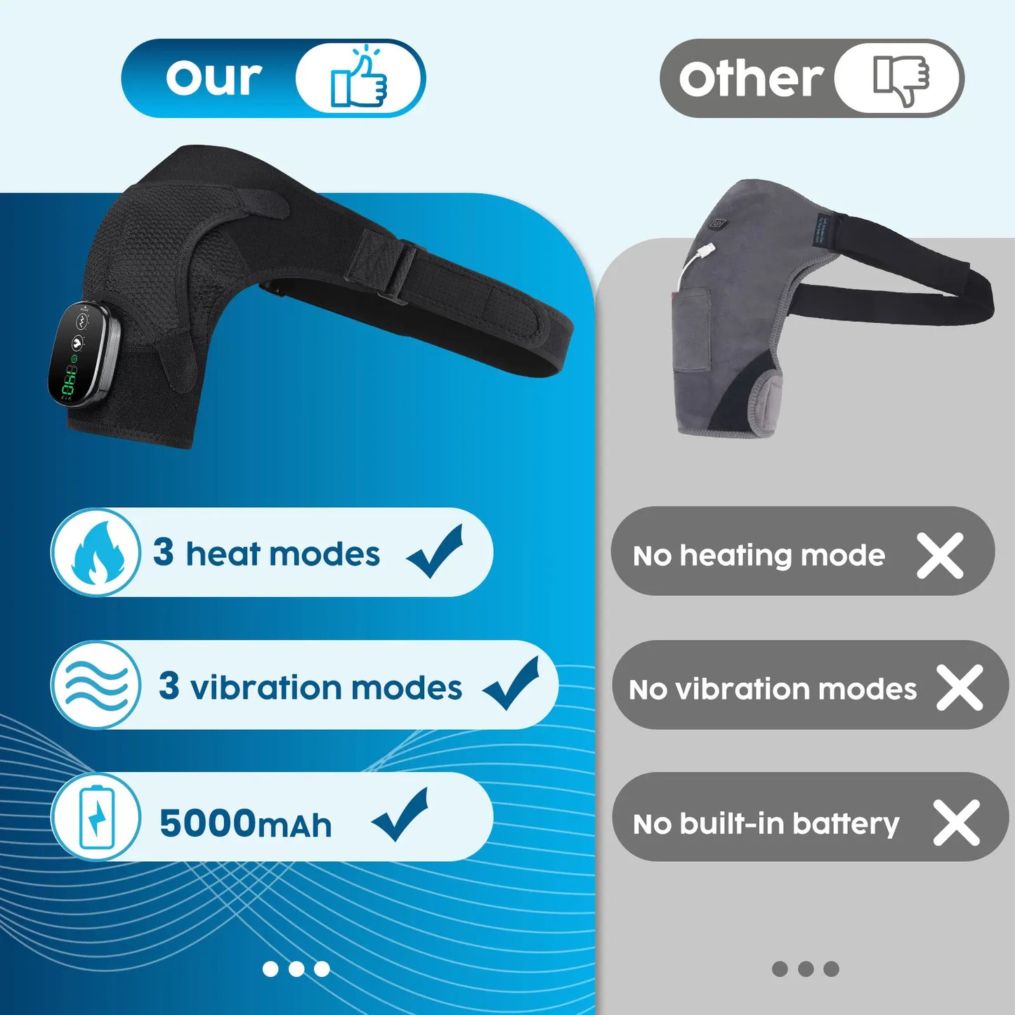 Electric Heating Shoulder Massage Heated Back Shoulder Brace Adjustable Heating Shoulder Massage Belt For Arm Muscle Relaxation