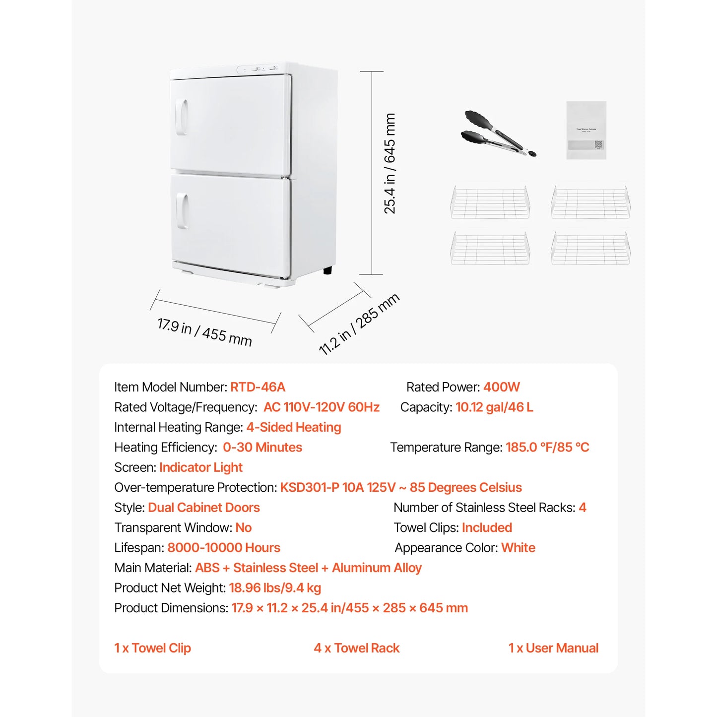 SucceBuy 1.1/5/10 gal Hot Towel Warmer with Clip Portable Facial Warmer Quickly Heats Up in 5 Minutes for Spa Barber Manicures
